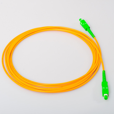 Ftth 9 / 125um Pvc Lszh হলুদ জ্যাকেট ফাইবার অপটিক প্যাচ কর্ড সিঙ্গেলমোড সিমপ্লেক্স