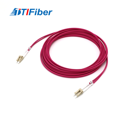 FTTH অপটিক ডুপ্লেক্স OM4 ফাইবার প্যাচ কর্ড কেবল মাল্টিমোড