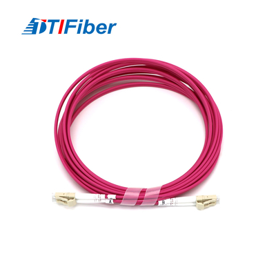 FTTH অপটিক ডুপ্লেক্স OM4 ফাইবার প্যাচ কর্ড কেবল মাল্টিমোড