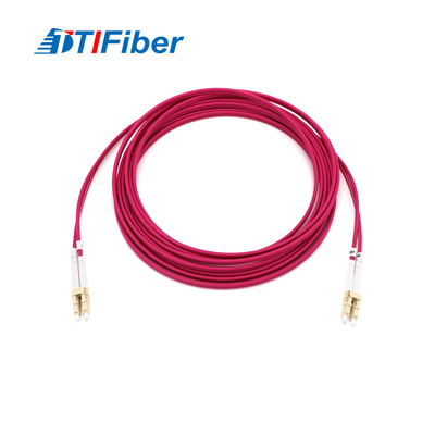 FTTH অপটিক ডুপ্লেক্স OM4 ফাইবার প্যাচ কর্ড কেবল মাল্টিমোড