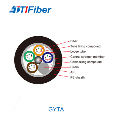 আউটডোর GYTA G652D সাঁজোয়া অপটিক্যাল ফাইবার কেবল একক মোড