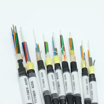 বায়ু ADSS G652D G657A1 G657A2 1 12 24 48 96 144 কোর একক মোড বহিরঙ্গন ফাইবার অপটিক ক্যাবল