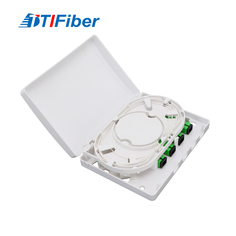 SC 4 পোর্ট FTTH মিনি ফাইবার অপটিক টার্মিনাল বক্স ইনডোর ওয়াল মাউন্ট